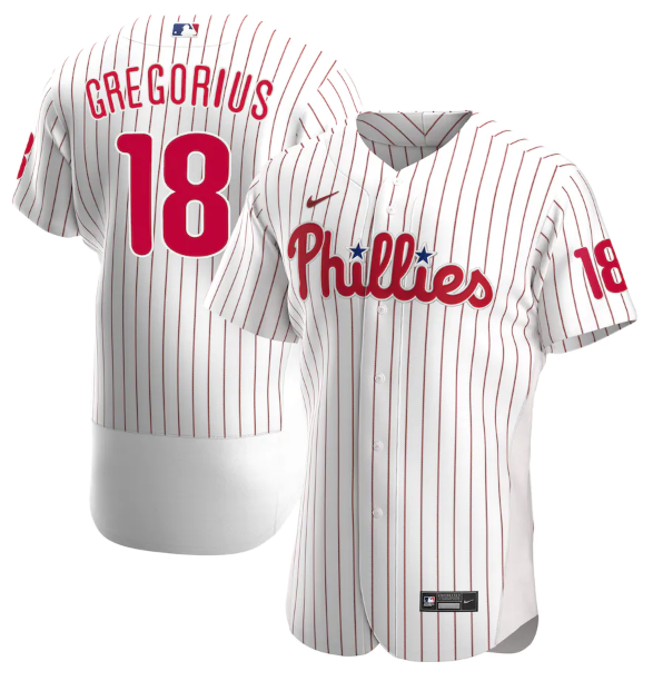 Men's Philadelphia Phillies #18 Didi Gregorius White Flex Base Stitched Baseball Jersey Men's Philadelphia Phillies #18 Didi Gregorius White Flex Base Stitched Baseball Jersey